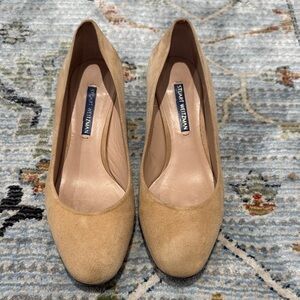 Stuart Weitzman Mary Ann 60 Pumps low block heel Women's size 37 / 7 Tan Suede